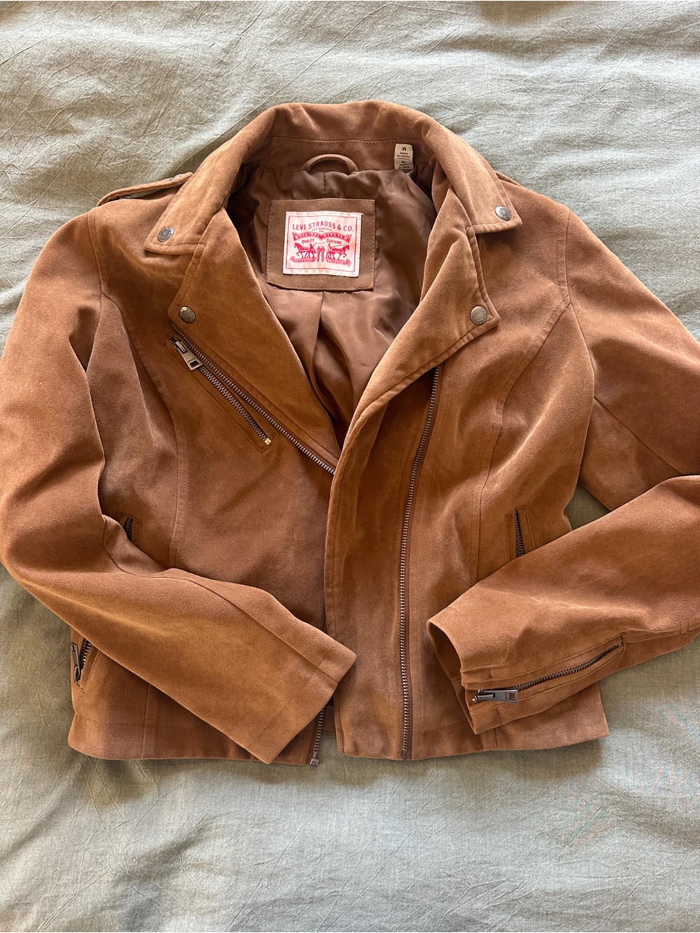 Levi's Chestnut Brown Suede Moto Jacket